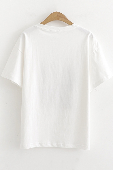 Abstract Figure Print Basic Short Sleeve Casual T-Shirt