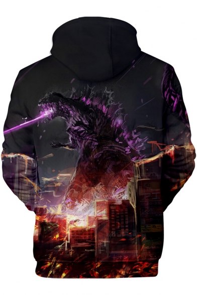 Cool 3D King of the Monsters Unisex Loose Casual Drawstring Hoodie