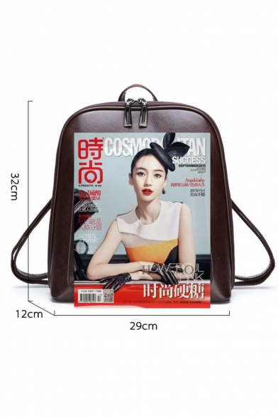 Cool Solid Color Letter V Metal Decoration Crossbody Bag Backpack 29*12*32 CM