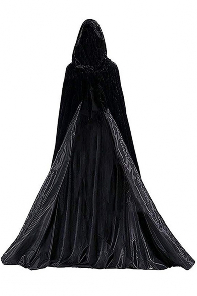 Halloween Cosplay Costume Hooded Longline Vampire Cloak Medieval Cape ...