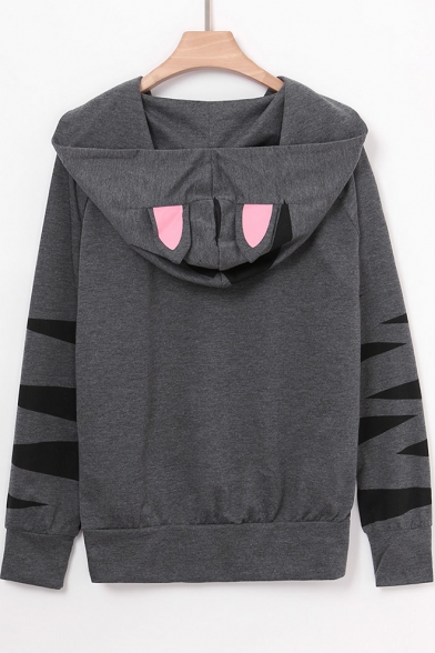 cat ear zip up hoodie