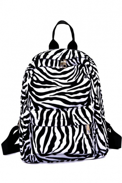 Hot Fashion Zebra Pattern Black and White Leisure Backpack 24*9*31 CM