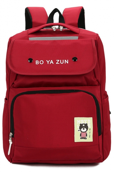 Popular Letter Cartoon Bear Pattern Oxford Cloth Travel Bag School Backpack 29*15*42 CM