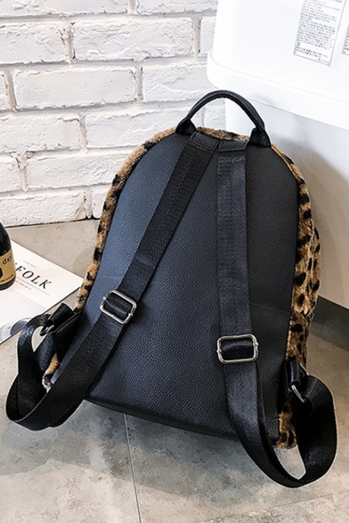 Stylish Leopard Pattern Adjustable Strap Zipper Backpack 28*12*31 CM
