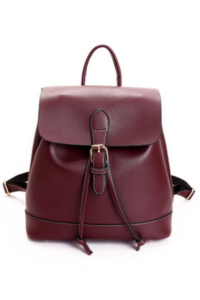 Stylish Retro Plain PU leather Sling Backpack