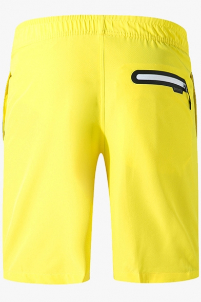 Summer Tropical Yellow Coconut Palm Letter LIFE'S A BEACH Surfing Shorts Swim Trunks