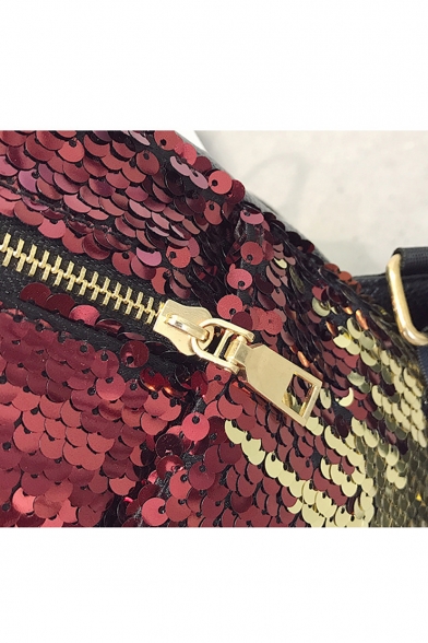 Women's Fashion Letter Lip Lipstick Pattern Sequined Mini Backpack 24*30*14 CM