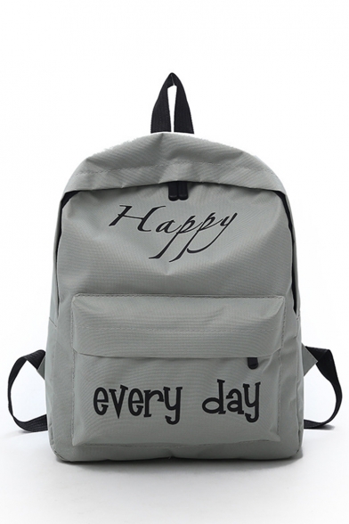 Cheap Popular Letter HAPPY EVERY DAY Pattern School Bag Backpack for Junior 27*9*35 CM