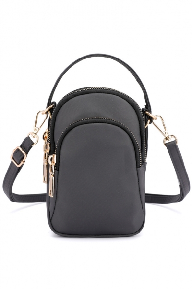 Designer Plain Anti Theft Waterproof Nylon Crossbody Bag with Zippers 11*6*18 CM