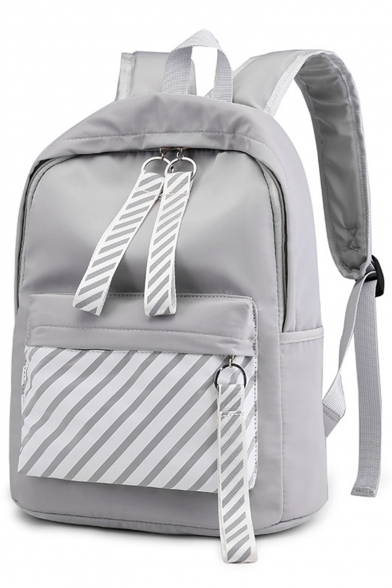 New Stylish Diagonal Stripes Pattern Large Capacity Nylon Athletic Backpack School Bag Work Backpack 30*15*38 CM