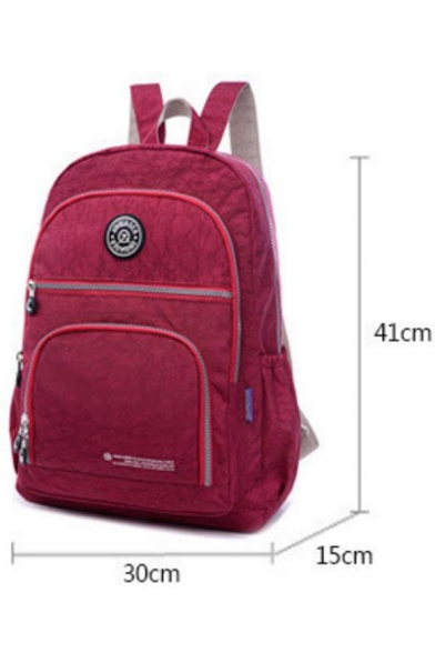 Simple Letter Logo Patchwork Travel and Leisure Backpack with Zippers 41*30*15 CM