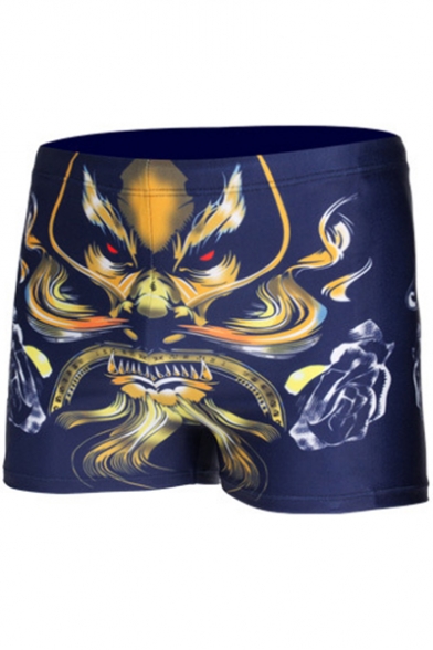 Street Fashion Monster Printed Quick Dry Training Shorts Swim Shorts with Liner
