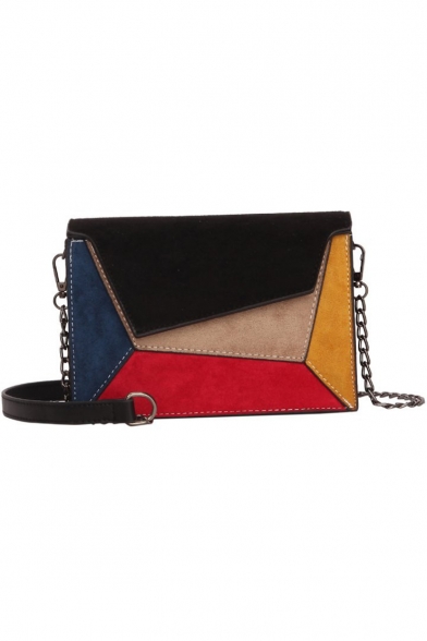Trendy Color Block Anomalistic Patched Square Crossbody Bag 19*8*12 CM