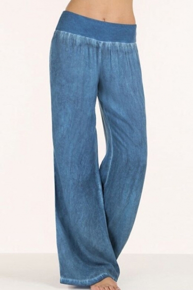 Women's New Trendy Floor Length Thin Wide-Leg Pants Lounge Loose Jeans