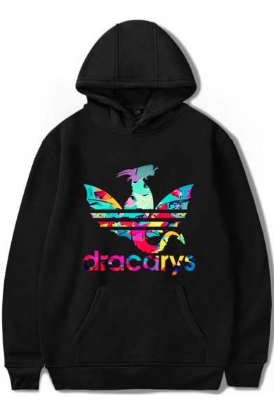 Awesome Colorful Dragon Dracarys Basic Loose Relaxed Long Sleeve Unisex Hoodie