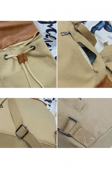 British Style Fashion Color Block Drawstring Bag School Backpack 26*14*30 CM