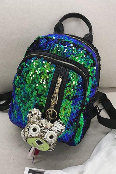 New Trendy Cartoon Bear Shaped Fashion Sequined Backpack for Girls 21*11*30 CM