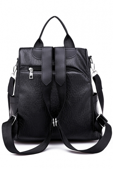 Popular Plain Tassel Detail PU Shoulder Bag Backpack for Women 29*14*30 CM