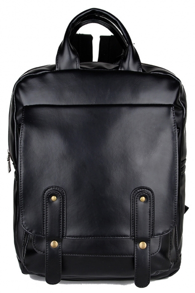 Fashion Retro Plain PU Leather Briefcase Backpack 28*11*37 CM