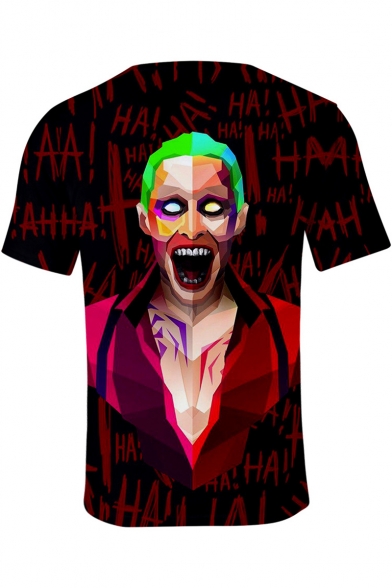 New Popular Joker Clown Figure Printed Short Sleeve Red T-Shir