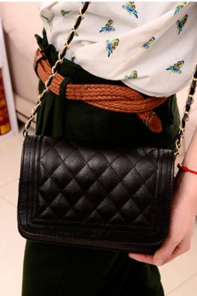 Simple Fashion Diamond Quilted Square Crossbody Bag 20.5*7.5*12.5 CM