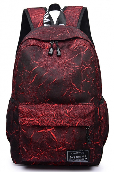 Trendy Printed Large Capacity Canvas Travel Bag College Backpack 30*15*45 CM