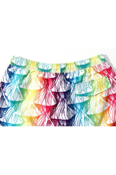 Colorful Quick Drying Drawstring Beachwear for Guys with Liner and Pocket