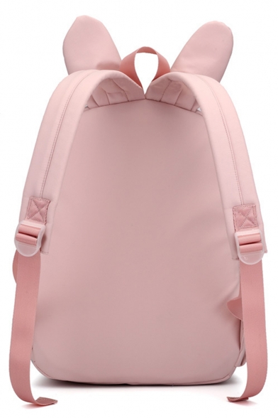 Lovely Chinese Letter Rabbit Ear Patched School Bag Backpack 28*12*37 CM