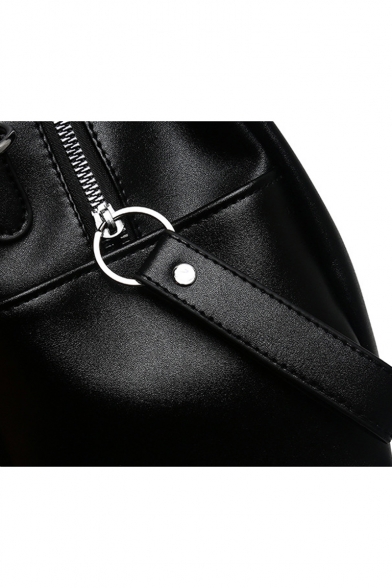 Simple Fashion Plain Zipper Rivet Embellishment Leisure Shoulder Bag Backpack 24*13*30 CM