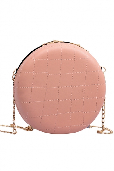 New Stylish Diamond Quilted Round Crossbody Sling Bag for Women 17*6*17 CM