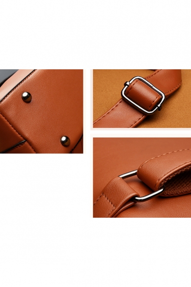 Simple Elegant Plain PU Leather Shoulder Bag Satchel Backpack 25.5*11*27 CM