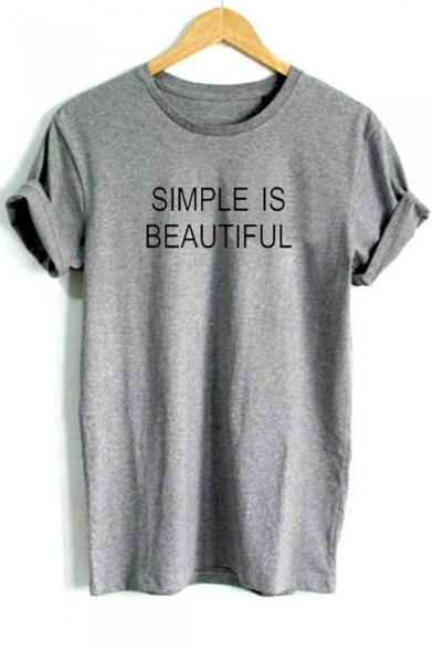 Simple is Beautiful Basic Summer Short Sleeve Cotton Tee