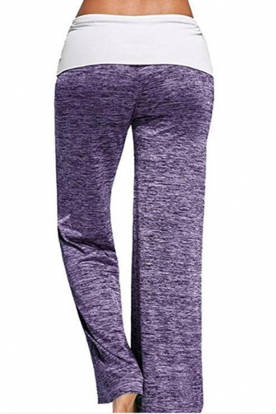 Womens Trendy Drawstring Waist Baggy Yoga Trousers Wide-Leg Palazzo Pants
