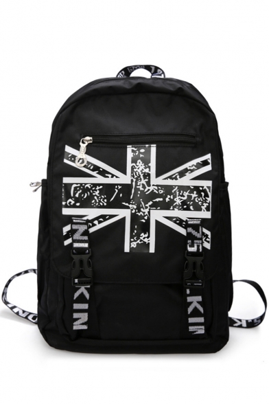 Cool Printed Large Capacity Black Travel Bag School Backpack 29*13*43 CM