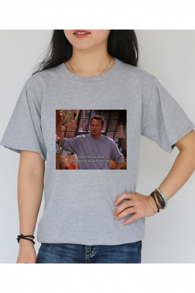 Funny Figure Printed Street Fashion Short Sleeve T-Shirt