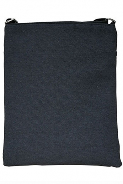 Hot Fashion Unicorn Letter Printed Black Canvas Shoulder Messenger Bag 22.5*27 CM
