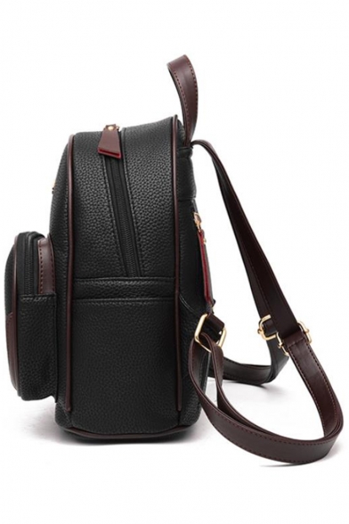 Stylish Classic Stripe Pattern PU Leather Mini Backpack 24*12*27 CM