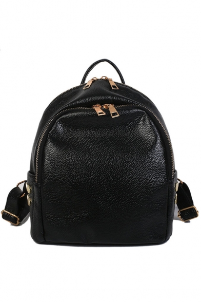 Stylish Solid Color Rivet Decoration Leisure Small Backpack