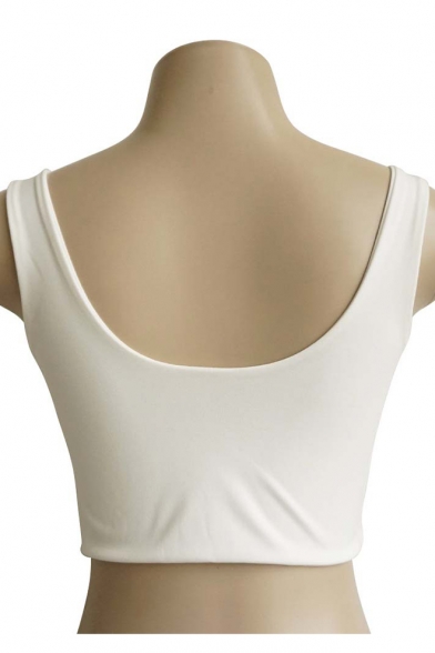 Summer New Trendy Solid Color V-Neck Sleeveless Cropped Cami Top for Women