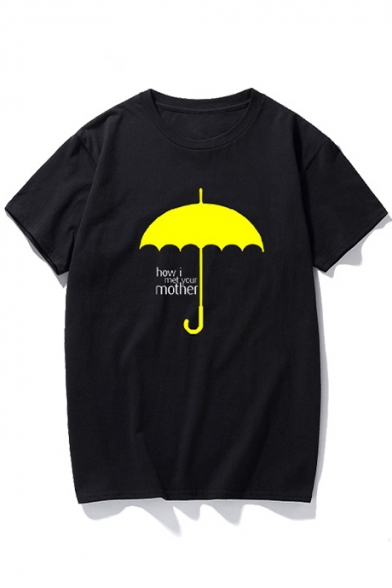 Funny Umbrella HOW I MET YOUR MOTHER Basic Cotton Black Graphic Tee