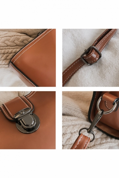 Minimalist Solid Color PU Leather Crossbody Shoulder bag 22.5*8*16 CM
