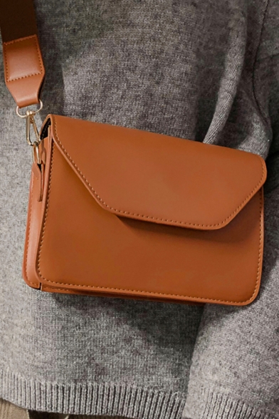 Simple Plain Square Shoulder Bag Cover Crossbody Bag