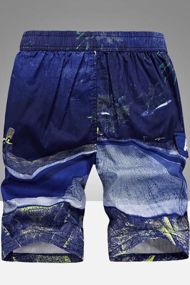 Summer Men's Fashion Pattern Breathable Casual Loose Beach Shorts Swim Trunks