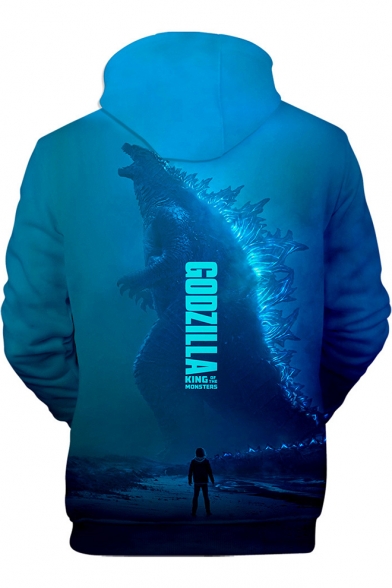 Cool King of the Monsters 3D Printed Unisex Sport Casual Blue Hoodie