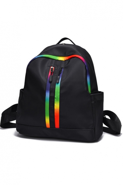 Popular Colorful Stripe Printed Zipper Shoulder Bag Backpack 29*13*32 CM