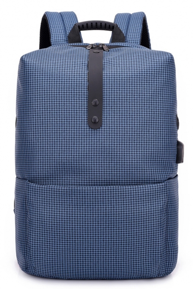 Professional Plaid Pattern Large Capacity USB Charging Backpack Laptop Bag Anti-theft Travel Bag 29*18*42 CM
