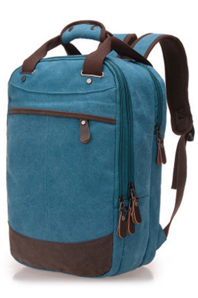 Unisex High Capacity Multi Functional Plain Canvas Portable Travel Backpack Laptop Backpack 40*15*25 CM