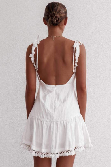 white mini slip dress