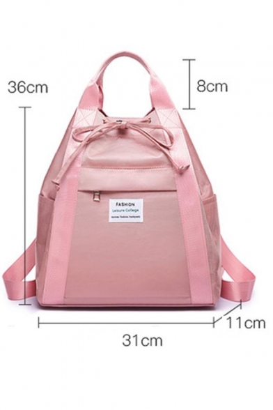 Chic Letter Patched Durable Bow Tie Design Drawstring Backpack 31*11*36 CM