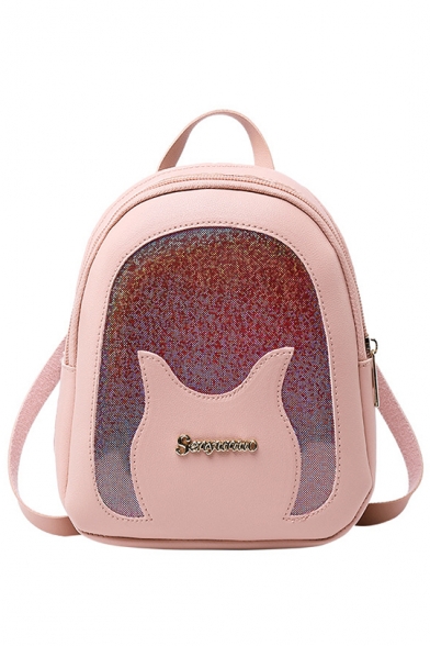 Cartoon Patched Transparent Sequin Utility Crossbody Shoulder Bag 17*7*20 CM